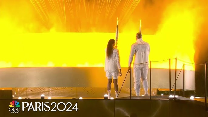Olympics 2024 The Olympic Cauldron is lit at the 2024 Paris Olympics Opening Ceremony 